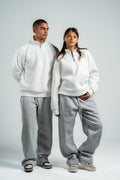 QUARTER-ZIP WHITE SWEATSHIRT