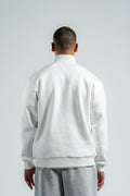 QUARTER-ZIP WHITE SWEATSHIRT