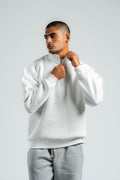 QUARTER-ZIP WHITE SWEATSHIRT