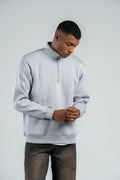 QUARTER-ZIP LIGHT GREY SWEATSHIRT