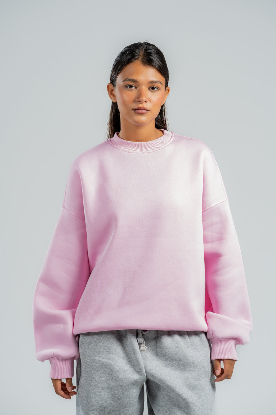PINK BOXY-FIT CREWNECK