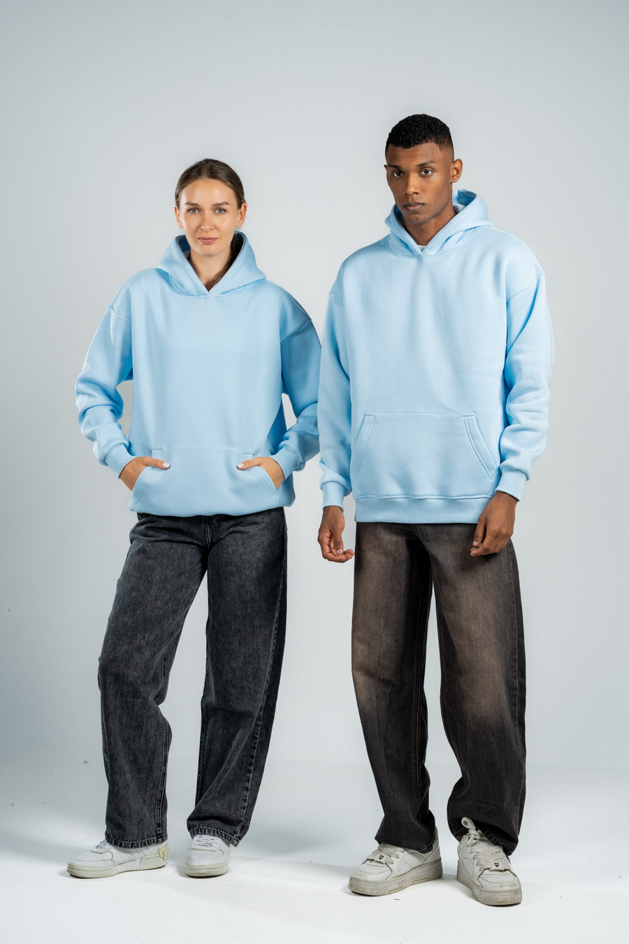 SKY-BLUE OVER-SIZED HOODIE