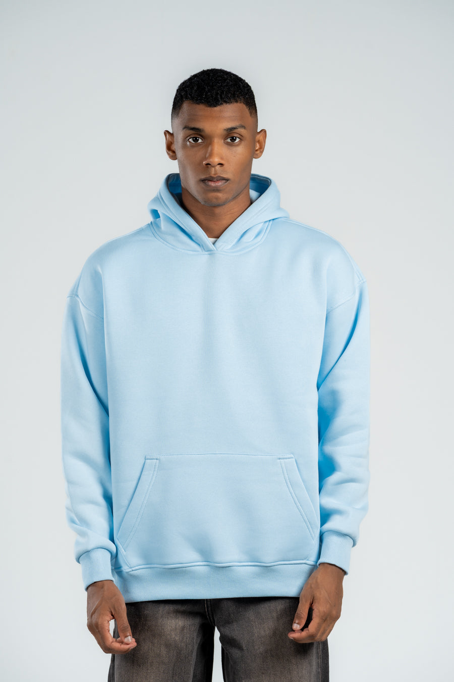 SKY-BLUE OVER-SIZED HOODIE