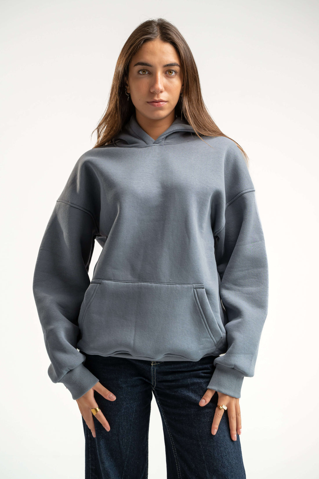 DARK GREY OVER-SIZED HOODIE