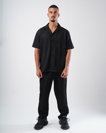 SHORT SLEEVE LINE-TEXTURED SHIRT