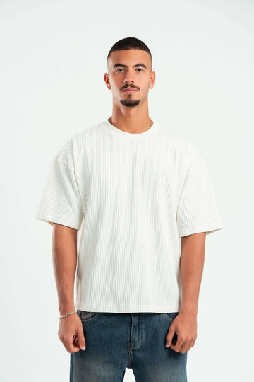 OFF-WHITE HEAVY RIBBED BOX-TEE