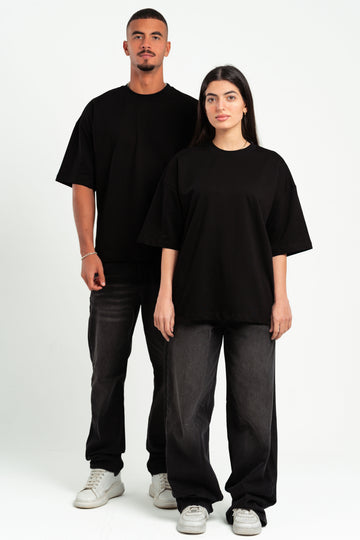 BLACK SUMMER MELTON BOX-TEE