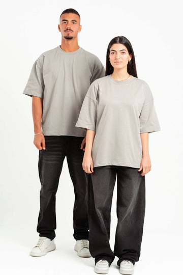 LIGHT GREY SUMMER MELTON BOX-TEE