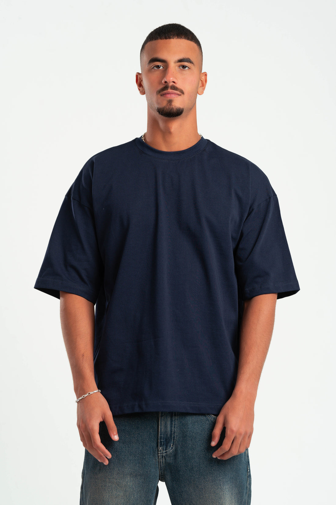 NAVY SUMMER MELTON BOX-TEE