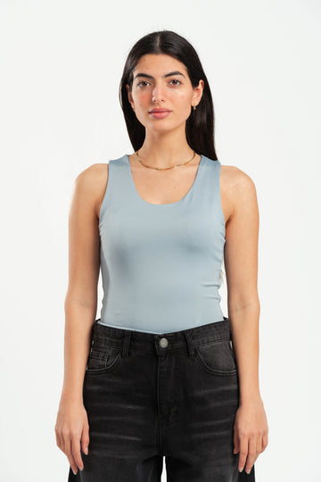 LIGHT GREY SLEEVELESS TOP
