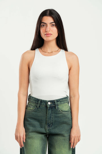 OFF-WHITE ROUND NECK BODYSUIT