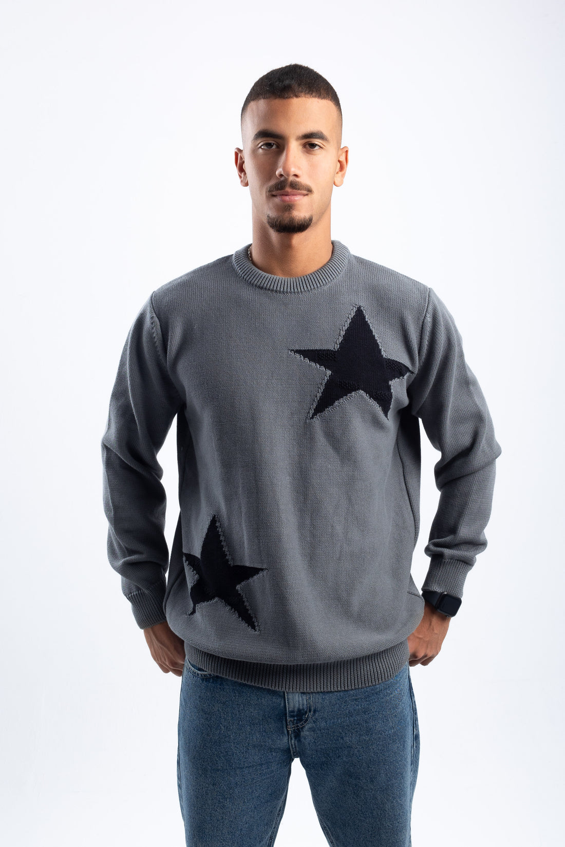 CHARCOAL STAR CREWNECK