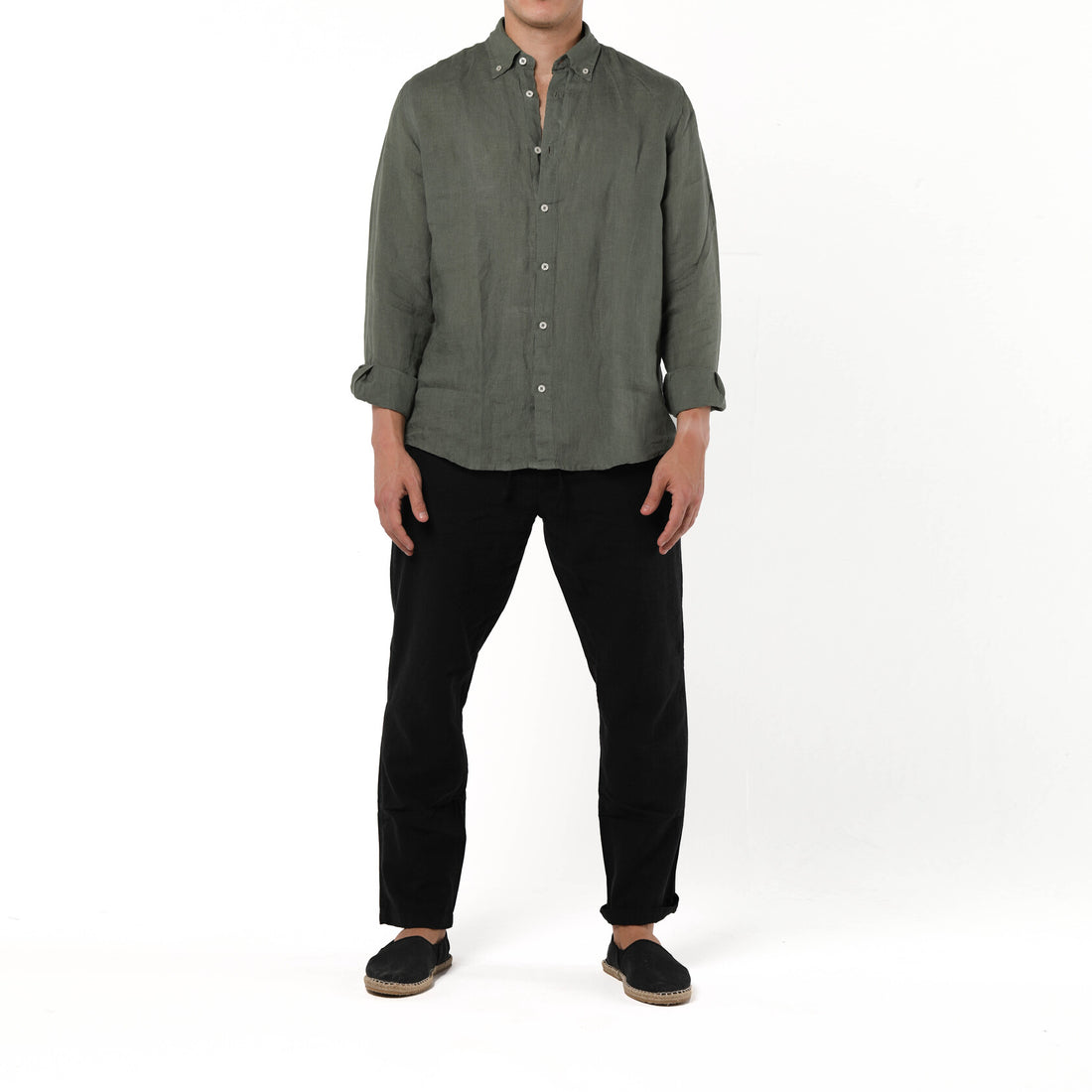 OLIVE LINEN SHIRT