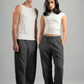 CHARCOAL GREY RELAXED LIGHTWEIGHT SWEATPANTS
