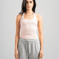 LIGHT PEACH HALTER NECK BASIC TOP