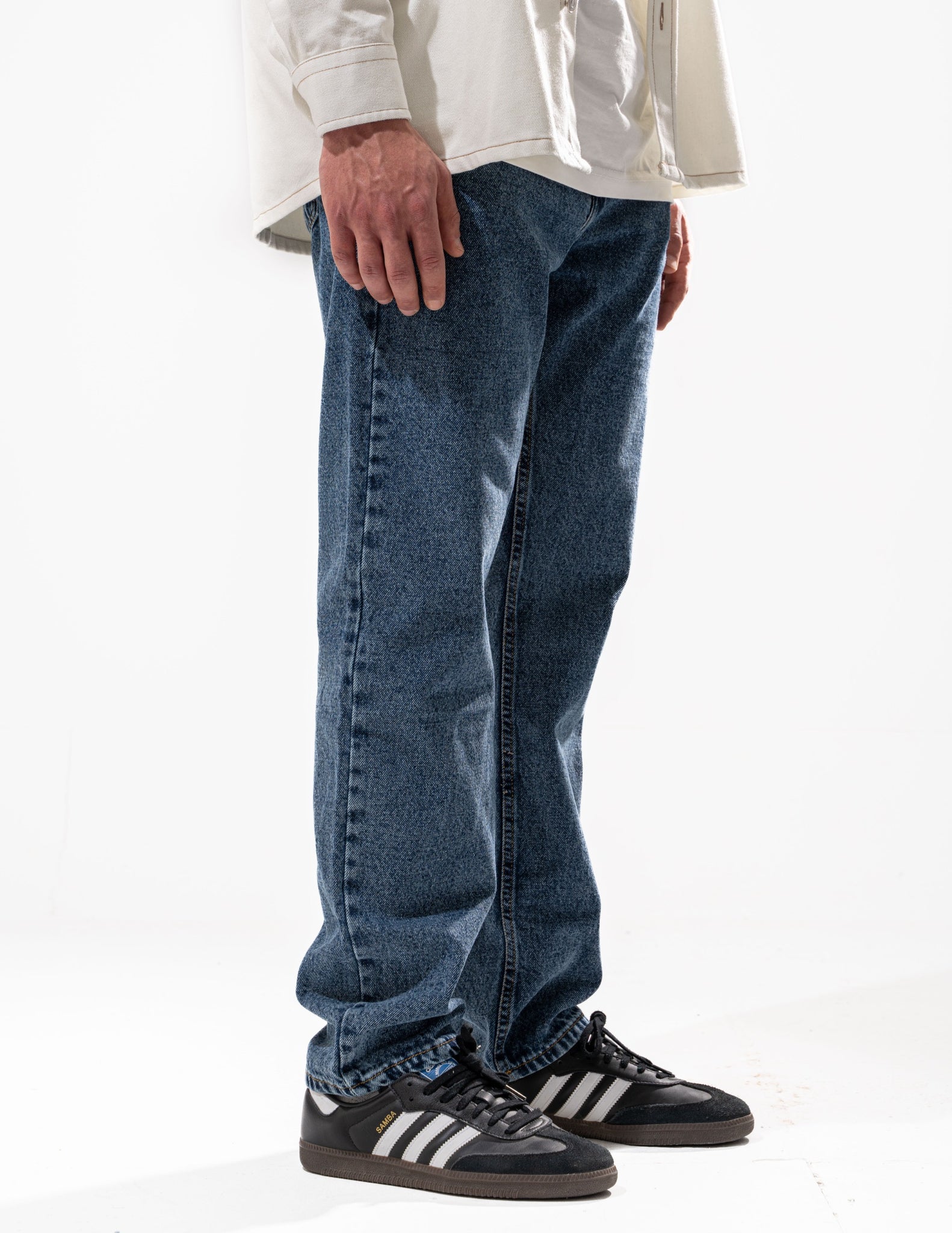 BLUE STRAIGHT LEG DENIM PANTS