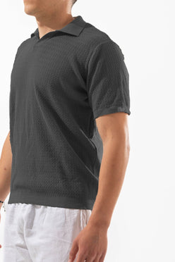 WAVY TEXTURE KNIT POLO 03