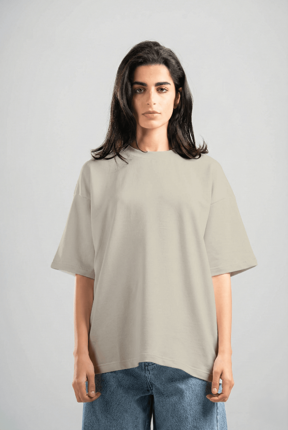 LIGHT GREY SUMMER MELTON BOX-TEE