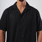SHORT SLEEVE LINE-TEXTURED SHIRT