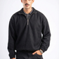 BLACK WOOL QUARTER ZIP