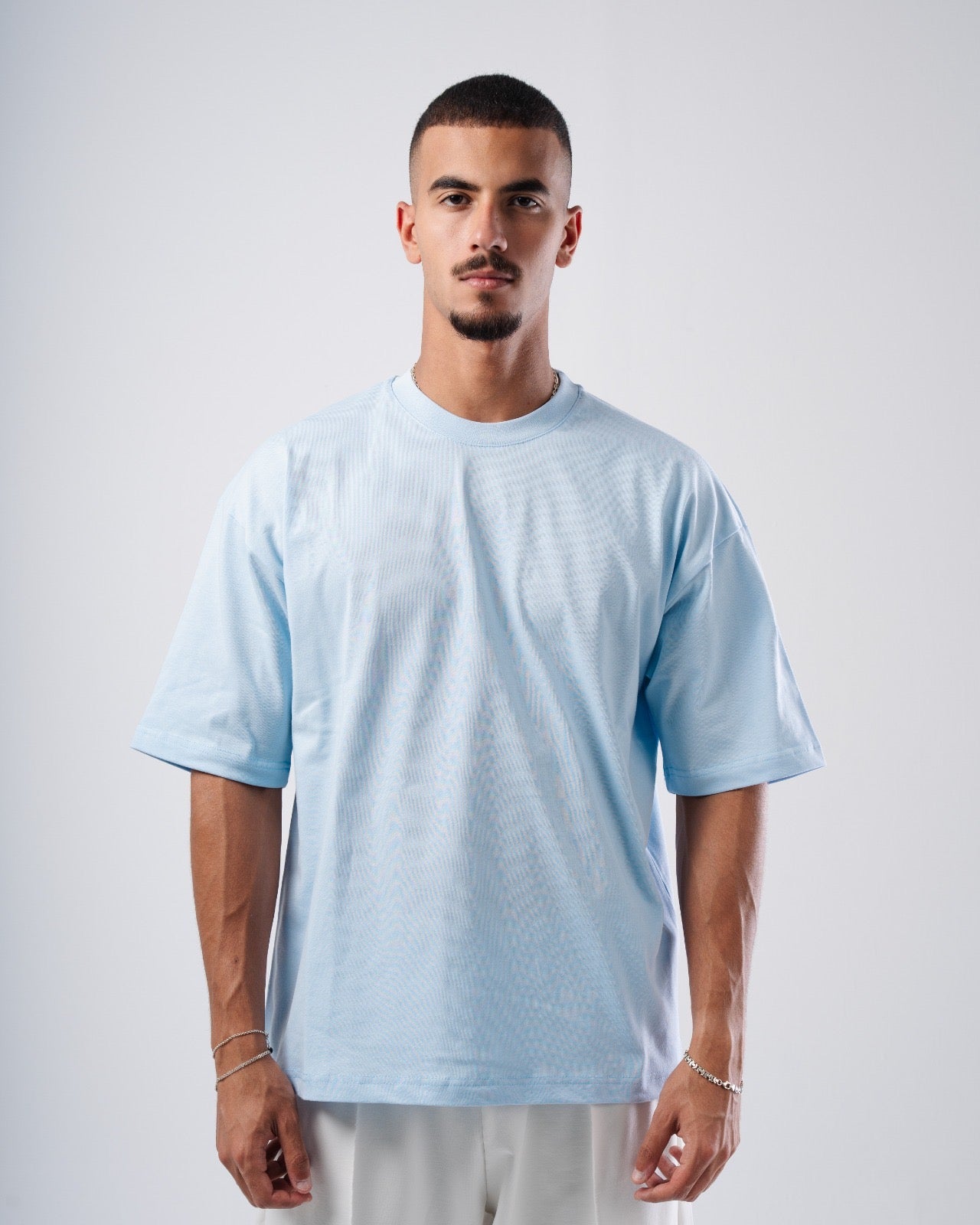 SKY-BLUE ORGANDY BOXY-TEE