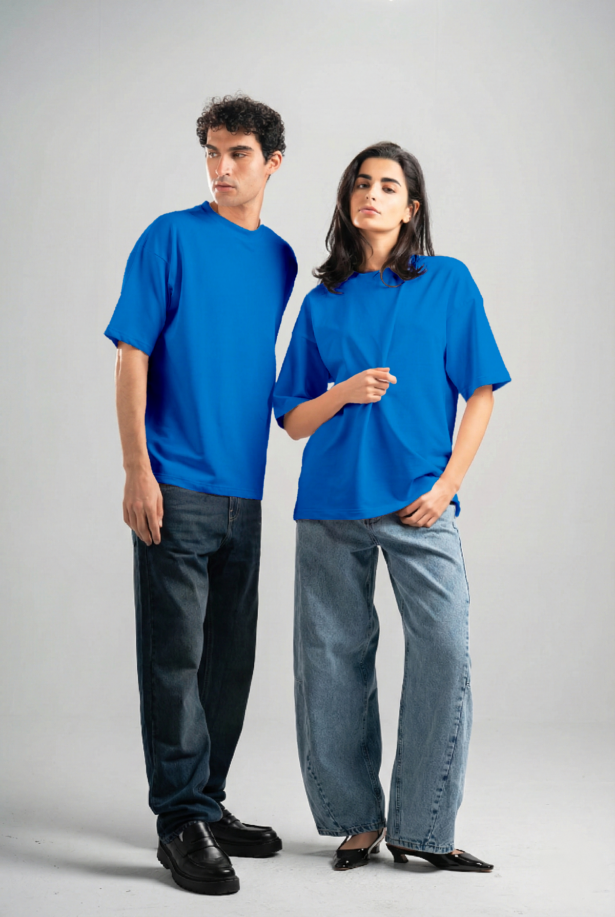 ELECTRIC BLUE SUMMER MELTON BOX-TEE