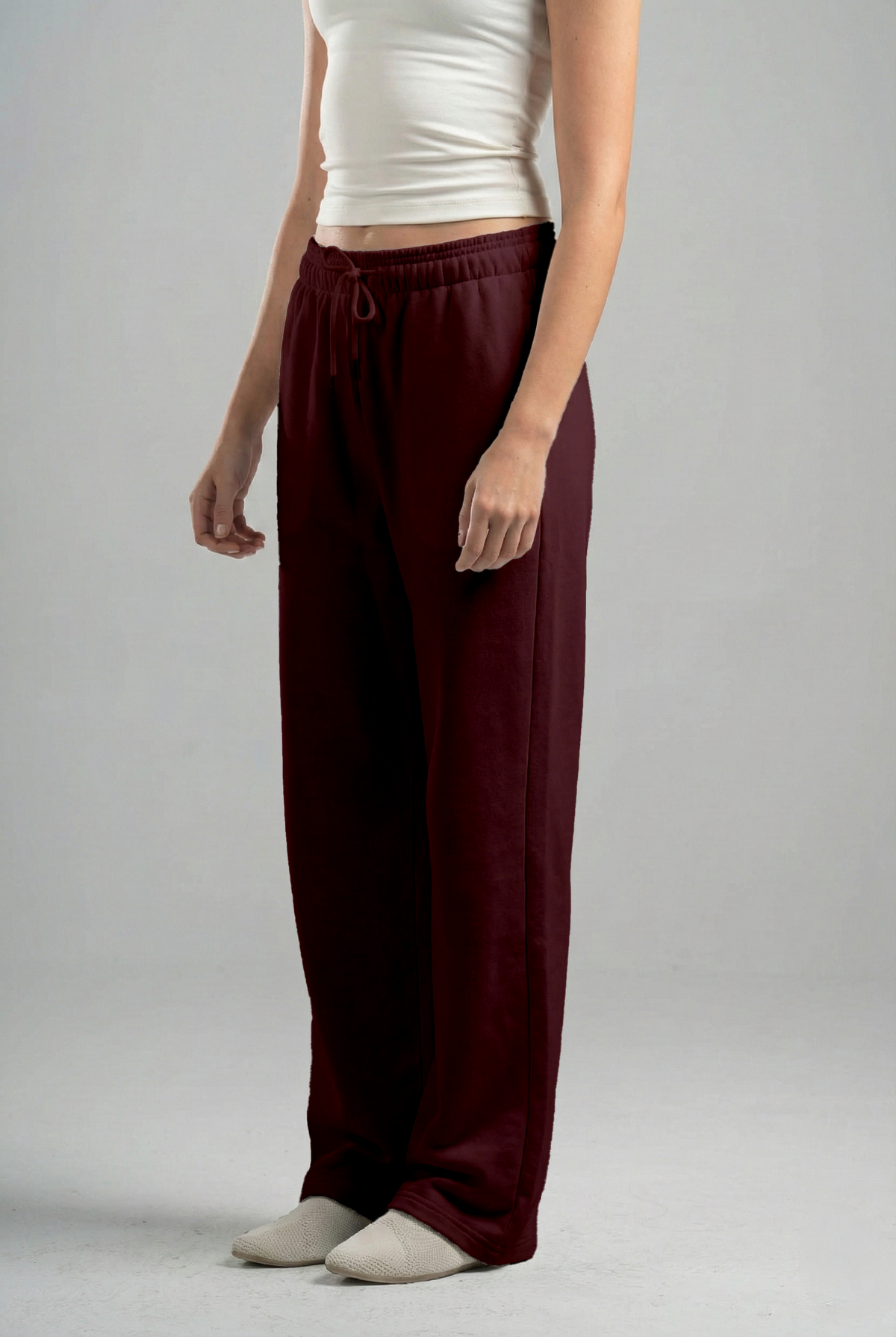 BURGUNDY RELAXED LIGHTWEIGHT SWEATPANTS