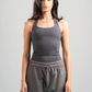 DARK GREY HALTER NECK BASIC TOP