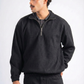 BLACK WOOL QUARTER ZIP