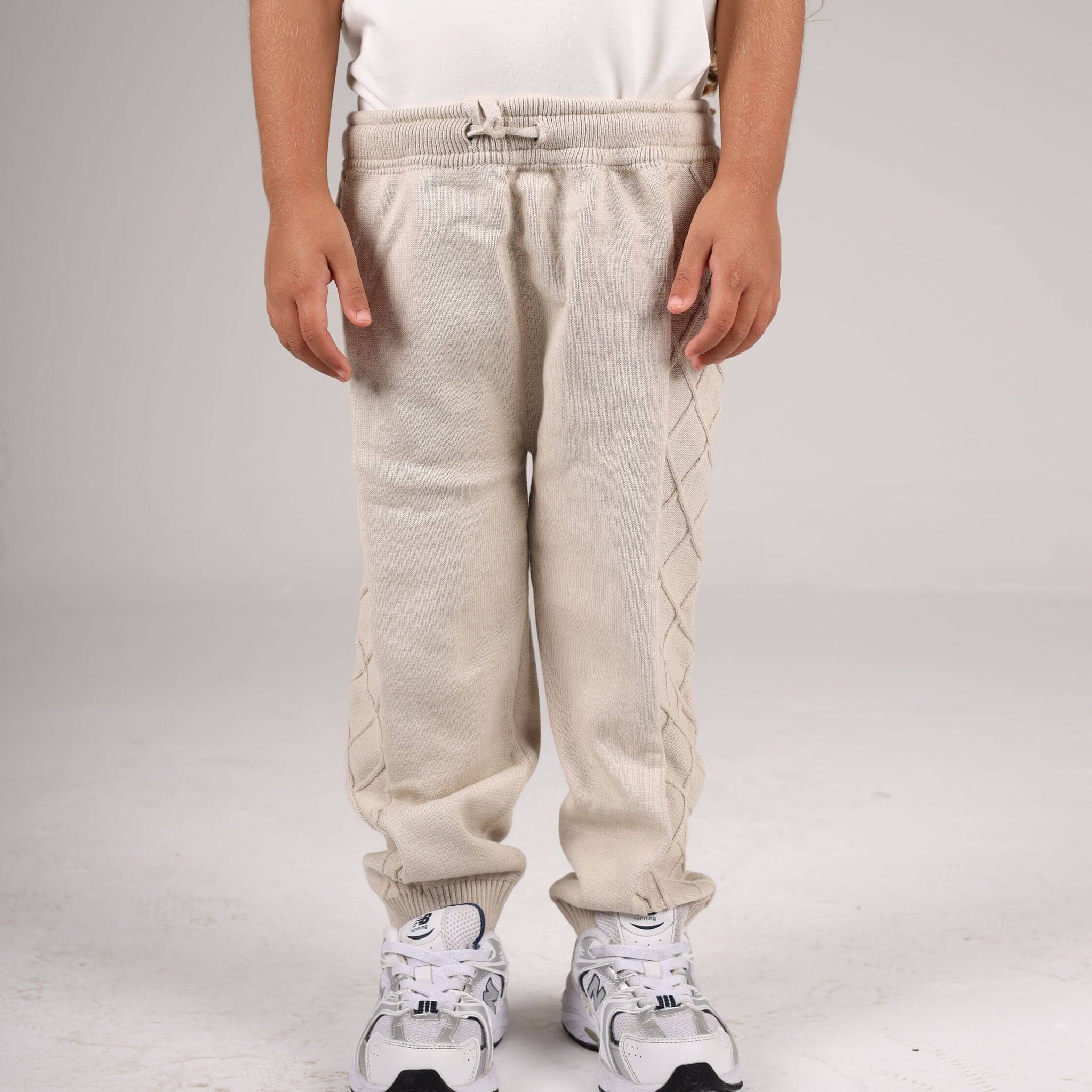 LIGHT BEIGE MINI KNIT JOGGER