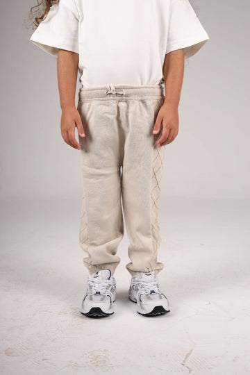 LIGHT BEIGE MINI KNIT JOGGER
