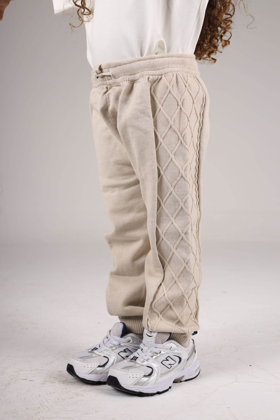LIGHT BEIGE MINI KNIT JOGGER