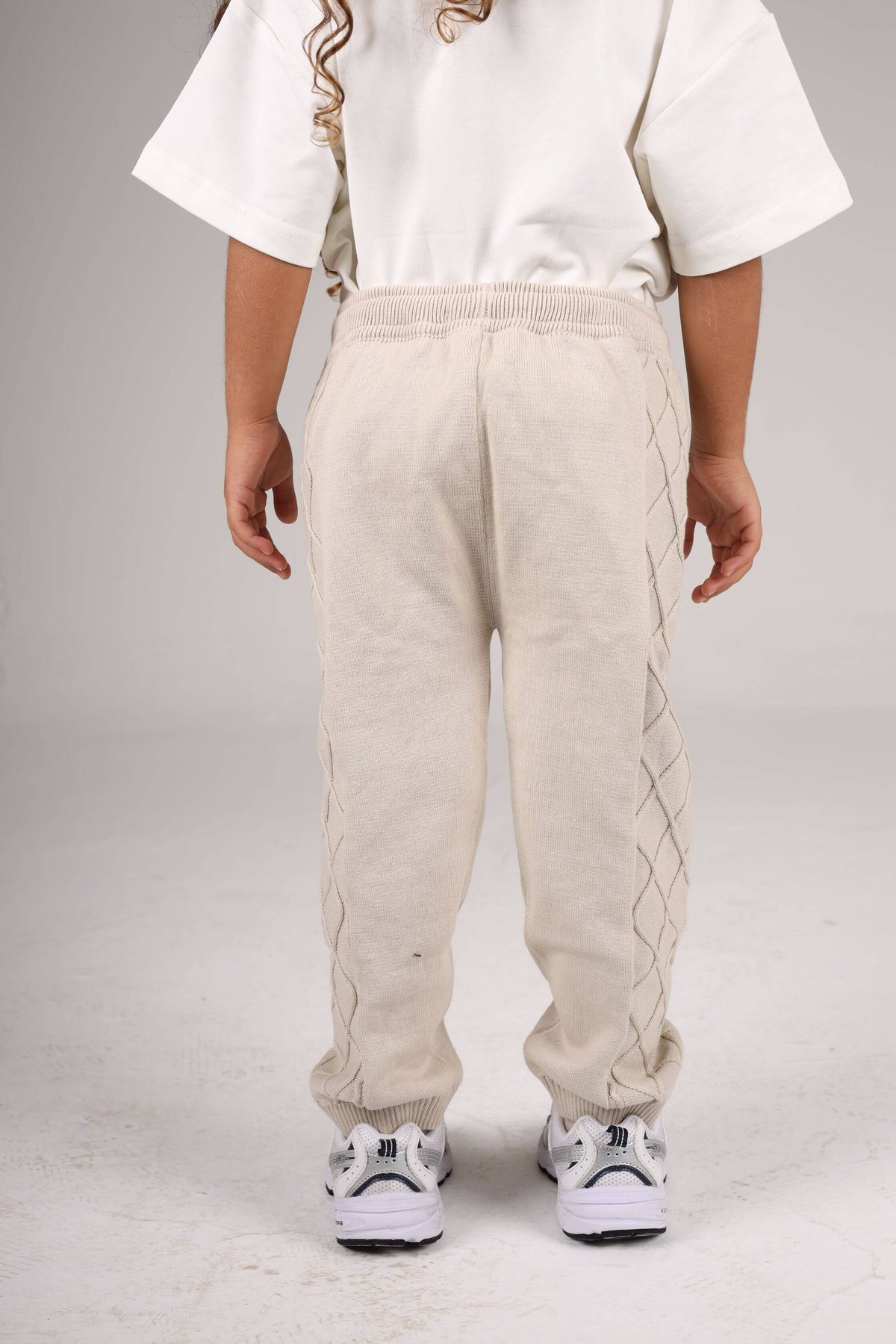 LIGHT BEIGE MINI KNIT JOGGER