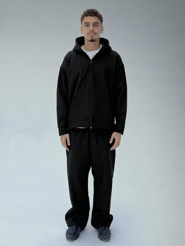 BLACK SOFT RELAXED FIT PANTS