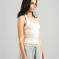BUTTERMILK YELLOW HALTER NECK BASIC TOP