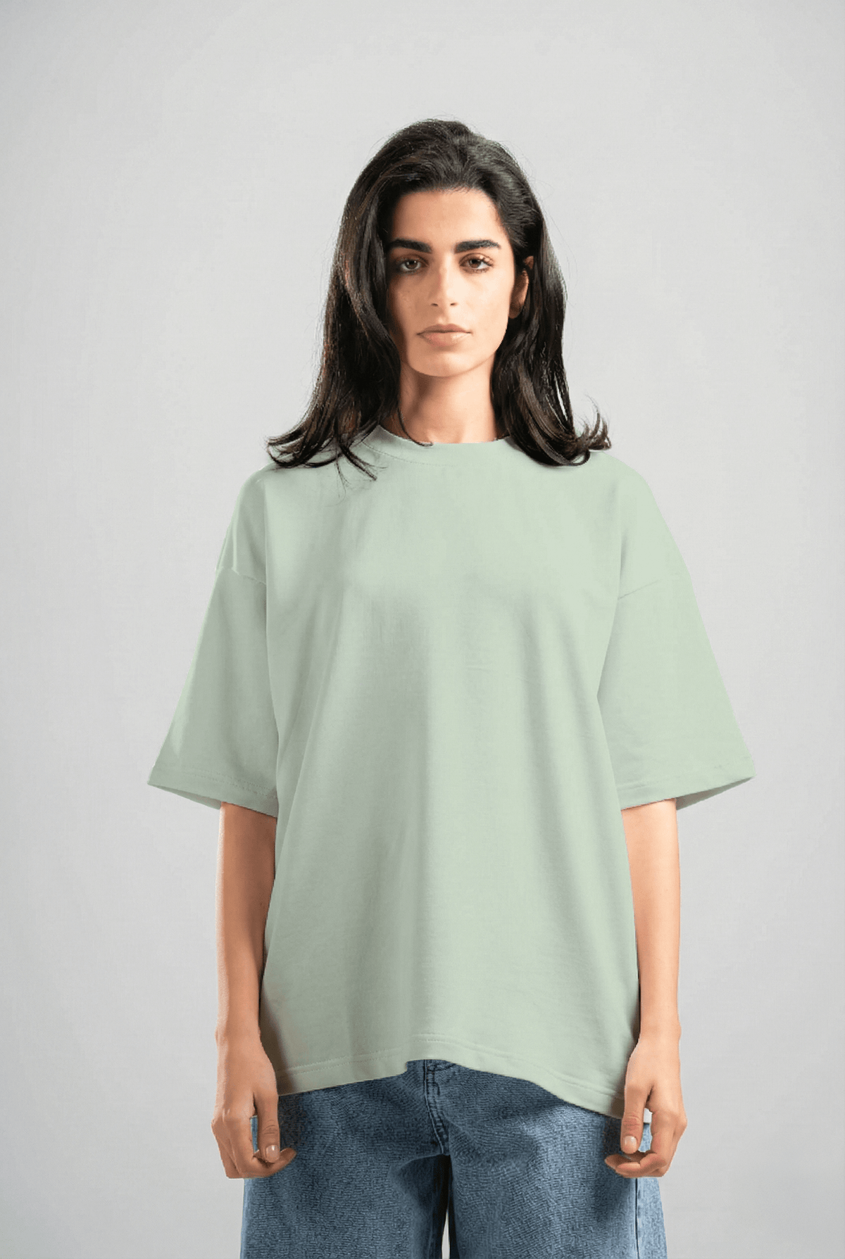 MINT GREEN SUMMER MELTON BOX-TEE