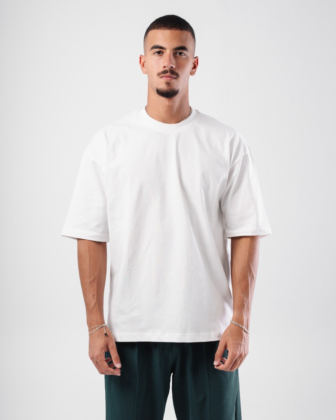 WHITE ORGANDY BOXY-TEE