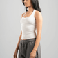 OFF WHITE HALTER NECK BASIC TOP