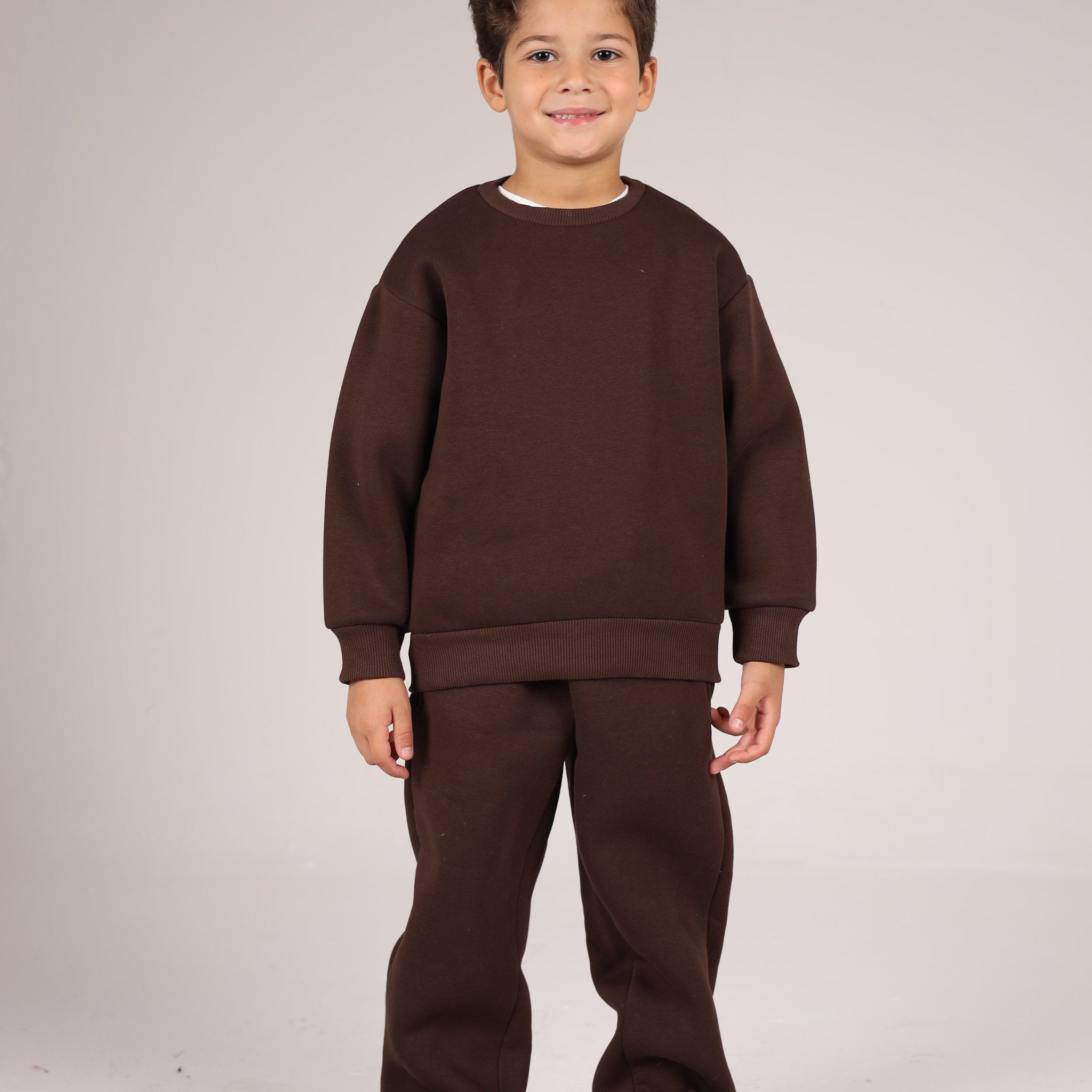 DARK BROWN LITTLE ONES RELAXED-FIT SWEATPANT