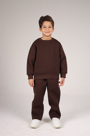 DARK BROWN LITTLE ONES RELAXED-FIT SWEATPANT
