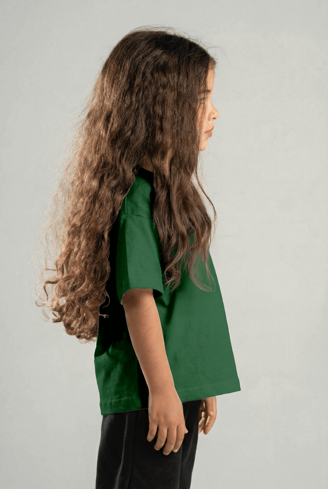 DARK GREEN LITTLE ONES HEAVY WEIGHT OVERSIZED T-SHIRT
