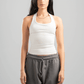 OFF WHITE HALTER NECK BASIC TOP