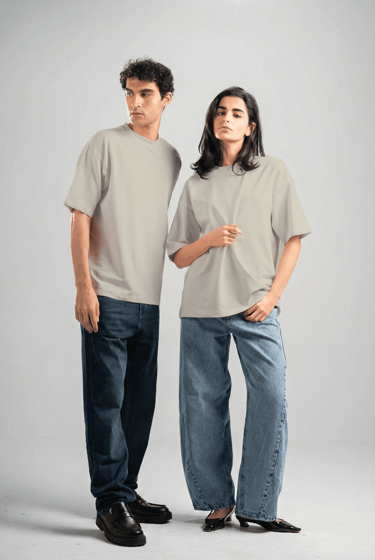 LIGHT GREY SUMMER MELTON BOX-TEE