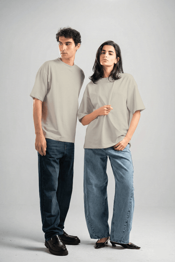 LIGHT GREY SUMMER MELTON BOX-TEE