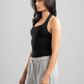 BLACK HALTER NECK BASIC TOP