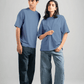 LIGHT NAVY SUMMER MELTON BOX-TEE