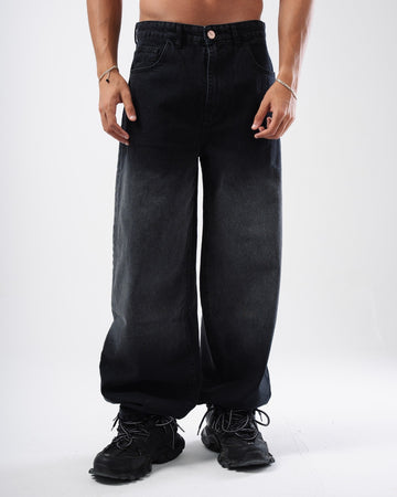 MEN BLACK DIP DYE PANTS