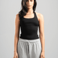 BLACK HALTER NECK BASIC TOP