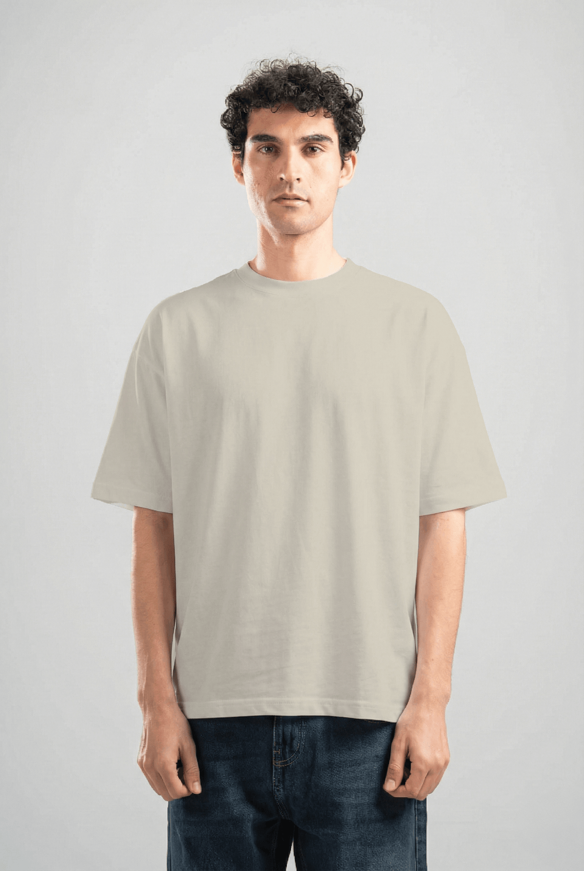 LIGHT GREY SUMMER MELTON BOX-TEE