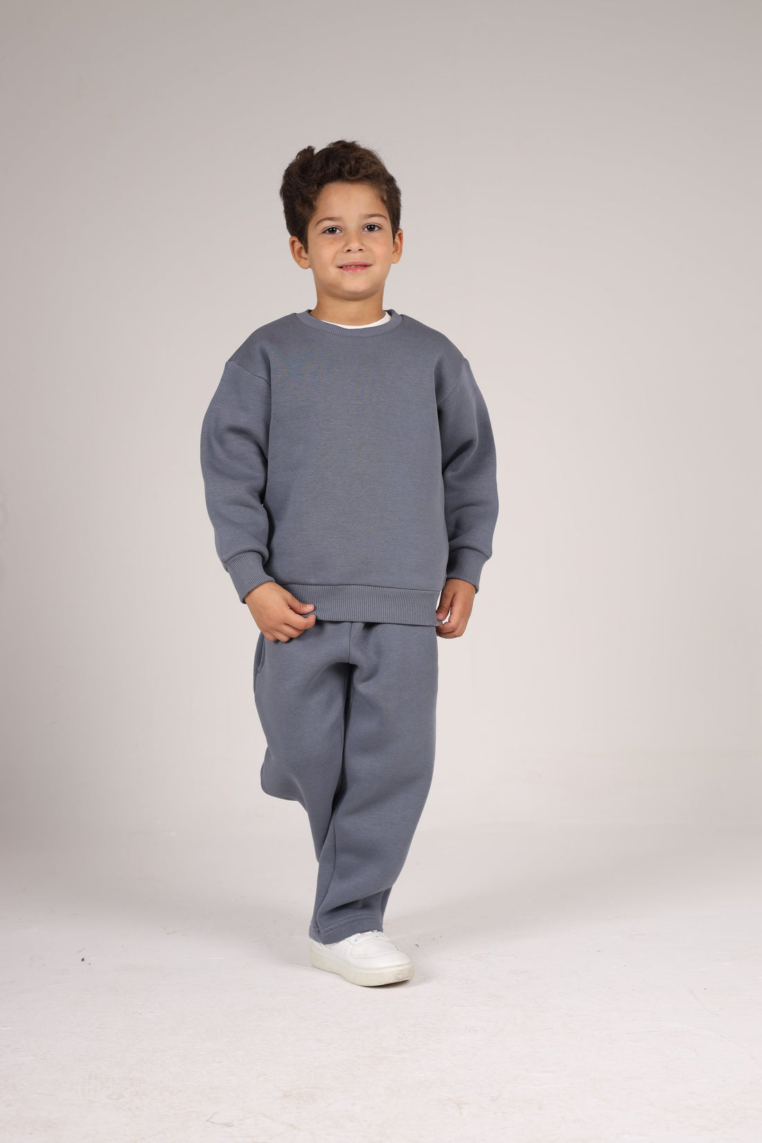 DARK GREY LITTLE ONES BOXY-FIT CREWNECK